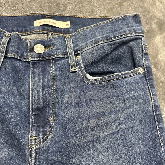 Levi's Slimming Skinny Jeans Women's 29 Blue High Rise Denim Pants Cowboy - Picture 3 of 13